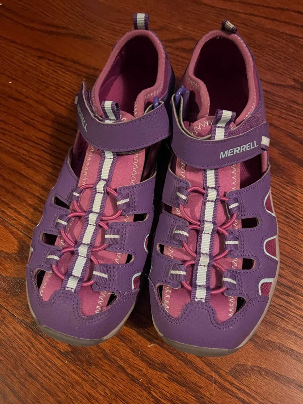 Merrell Girls' Purple and Pink Closed-Toe Sandals